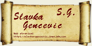 Slavka Genčević vizit kartica